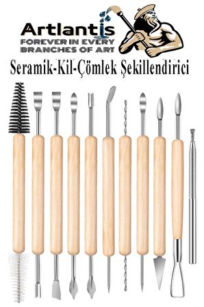 Seramik ve Çömlek Şekillendirme Seti 19 Parça 1 Paket Kil Modelaj Modelleme Heykel Şekillendirici Hobi Sanatsal