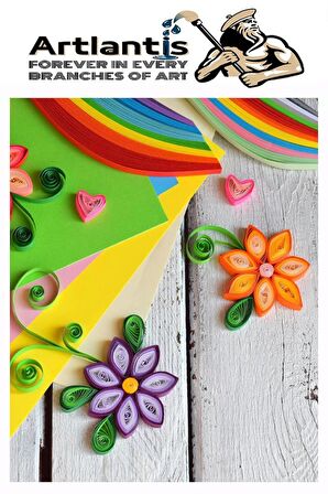 Quilling Seti 5 mm İnce 1 Paket Quling Kağıt Katlama Kıvırma Sanatı Telkari Kuiling Karışık Renkli 