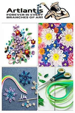 Quilling Seti 10 mm Kalın 3 Paket Quling Kağıt Katlama Kıvırma Sanatı Telkari Kuiling Karışık Renkli