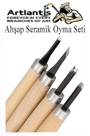 Ahşap Seramik Oyma Seti 6 lı 1 Paket İskarpela Seti Paslanmaz Çelik Bıçaklı Ağaç Oyma Heykel Hobi Kretuar Gravür