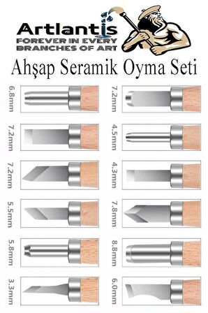 Ahşap Seramik Oyma Seti 6 lı 1 Paket İskarpela Seti Paslanmaz Çelik Bıçaklı Ağaç Oyma Heykel Hobi Kretuar Gravür