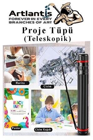 Proje Tüpü Dar 1 Adet 35x50 cm Resim Kağıdı 25 Adet Dereceli Resim Kalemi Bozuka Proje Tüpü Silindir Proje Tüpü