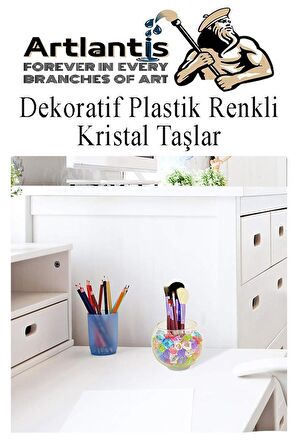 Dekoratif Plastik Renkli Kristal Taşlar 45 li 1 Paket Elmas Taşlar Oyuncak Değerli Taşlar