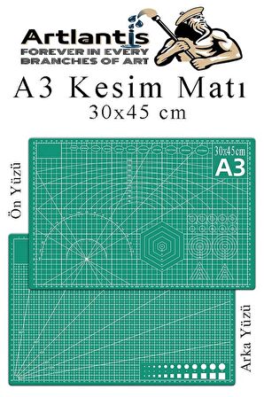 Kesim Matı A3 30x45 cm Çift Taraflı 3 Adet Çizim Matı Kesme Madı Kesim Tablası Kesim Altlığı