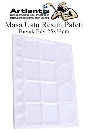 Masa Üstü Resim Paleti 1 Adet 20 Hazneli Boya Paleti 25X33 cm Sanatsal Boyalar İçin Büyük Palet Akrilik Boya Yağlı Boya Guaj Boya