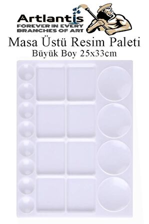 Masa Üstü Resim Paleti 1 Adet 20 Hazneli Boya Paleti 25X33 cm Sanatsal Boyalar İçin Büyük Palet Akrilik Boya Yağlı Boya Guaj Boya