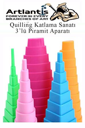 Quiling Bordür Kağıt Sarma Piramit Aparatı 1 Adet Quling Plastik Üç Boyutlu Kağıt Şeritleri Şekillendirme