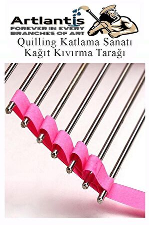 Quiling Tarağı 1 Adet Quling Kağıt Şekillendirme Tarağı Plastik Sap Metal Uç 8x15 cm