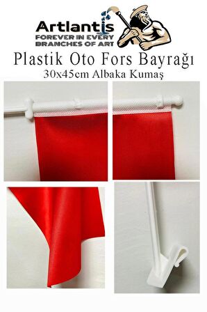 Plastik Otofors Bayrak 30x45 cm 1 Adet Konvoy ve Araç  Bayrağı Cama Takılan Bayrak Türk Bayrağı Oto Fors