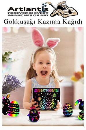 Sihirli Gökkuşağı Kazıma Kağıdı A4 10 Yaprak 1 Paket 20x30 cm Siyah Sihirli Kağıt Rainbow Paper