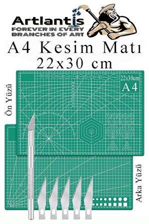 Kesim Matı A4 ve Kretuar Seti 1 Adet 22x30 cm Çift Taraflı Çizim Matı Kesme Madı Kesim Tablası Kesim Altlığı