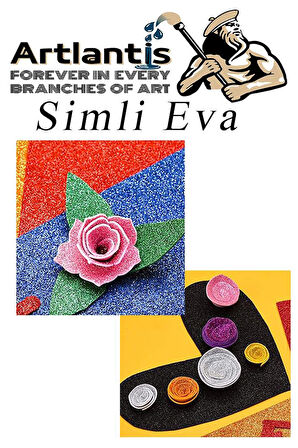 Simli Eva 35x50 cm 10 Renk 1 Paket Simli Eva Süngeri 10'lu Okul Kreş Anasınıfı Elişi Etkinlikleri