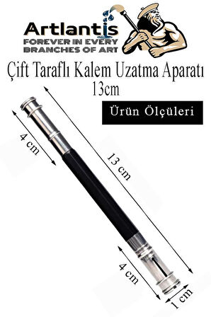 Kalem Uzatma Aparatı 1 Adet Çift Taraflı 13 cm Kalem Uzatma Aparatı Çift Uçlu Derceli Kalem Tasarım Hobi