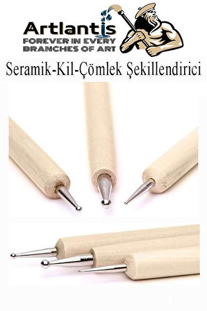 Seramik Kil Çömlek Şekillendirici 3 lü 1 Paket Seramik Modelaj Oyma Seti Heykel Hobi Tasarım