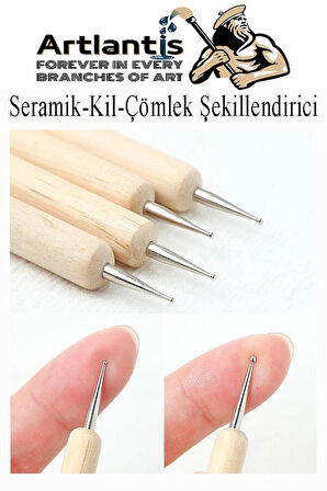 Seramik Kil Çömlek Şekillendirici 3 lü 1 Paket Seramik Modelaj Oyma Seti Heykel Hobi Tasarım