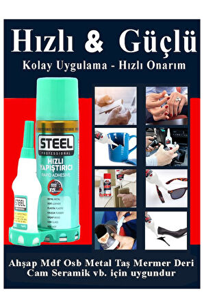 Hızlı Yapıştırıcı Spreyli 200 ml 1 Adet Activatör Spreyli Mdf Japon Yapıştırıcı Seti Genel Amaçlı Profesyonel Hızlı Yapıştırıcı