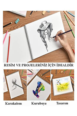 Resim Çantası 35x50 cm Resim Defteri Palet Fırça Seti 1 Paket Pembe Resim Proje Çantası Fermuarlı Kulplu 37x54 cm