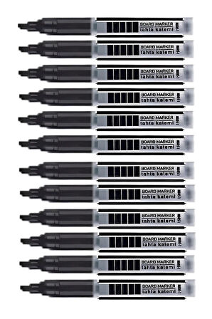 Siyah Yazı Tahta Kalemi 12 Adet Kartuşlu Değişebilen Kolay Silinebilir Beyaz Yazı Tahta Kalemi Doldurulabilir