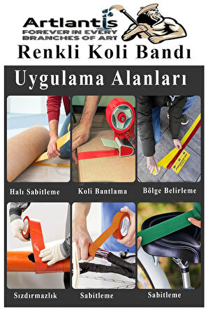 Siyah Koli Bantı 100 Metre 3 Adet 45mm x 100 Metre Renkli Koli Bandı Extra Güçlü Formül Akrilik Koli Bandı