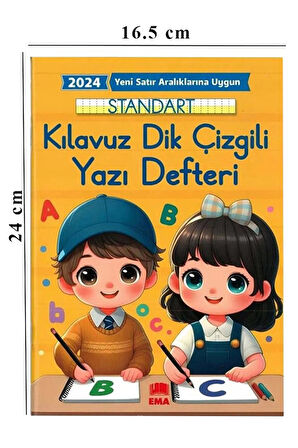 Yeni Müfradat Güzel Yazı Defteri Orta Boy 16.5x24  24 Yaprak 3 Adet Standart Kılavuz Dik Çizgili Yazı Defteri Satır Aralıklarına Uygun