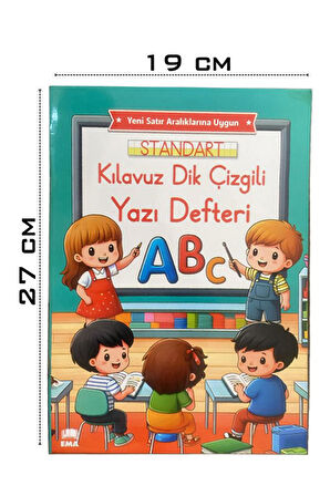 Yeni Müfradat Güzel Yazı Defteri A4 19x27 cm 24 Yaprak 3 Adet Standart Kılavuz Dil Çizgili Yazı Defteri Satır Aralıklarına Uygun