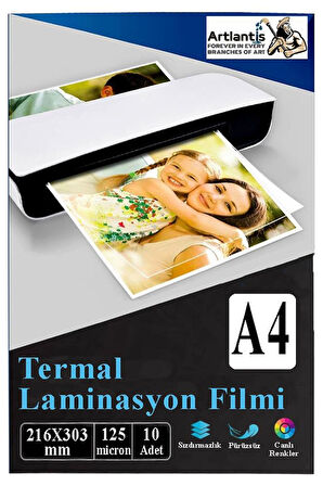 Laminasyon Filmi Parlak A4 10 lu 1 Paket 125 Mikron Laminasyon Kaplama Pvc Kaplama Poşeti 10 Adet