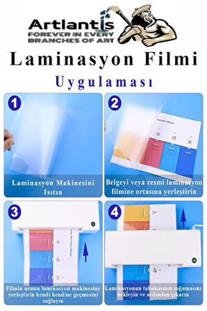 Laminasyon Filmi Parlak A4 20 li 1 Paket 125 Mikron Laminasyon Kaplama Pvc Kaplama Poşeti 20 Adet