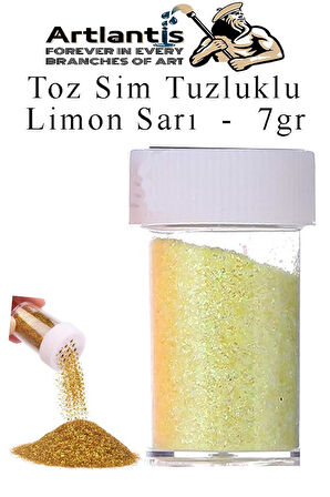 Renkli Toz Sim Tuzluklu 7 gr 1 Adet Renkli Toz Sim Epoksi Reçine Okul Etkinlik Dekarasyon Slime