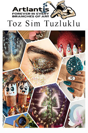 Açık Mavi Toz Sim Tuzluklu 7 gr 3 Adet Renkli Toz Sim Epoksi Reçine Okul Etkinlik Dekarasyon Slime