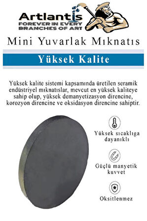 Yuvarlak Mıknatıs Mini 10 Adet 15x3 mm Mini Mıknatıs Seramik Kömür Mıknatıs Nişan Düğün Sünnet Çok Amaçlı Süsleme Mıknatıs