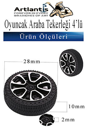 Oyuncak Araba Tekerleği Seti 4 lü 1 Paket Plastik Tekerlek Deney İçin 2 Adet Metal Şaft Proje Deney Seti