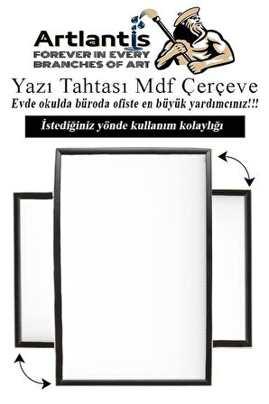 Duvara Monte Beyaz Yazı Tahtası 45x60 cm MDF 1 Adet Laminant Yazı Tahtası Mdf Çerçeveli Askılı Okul Ofis Büro