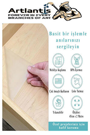 Yapışkanlı Şeffaf Asetat 2 Adet 45cm x 2 metre Djfix Kendinden Yapışkanlı Şeffaf Rulo Asetat Transparan Soğuk Laminasyon