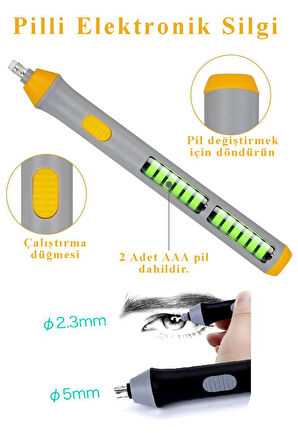 Elektronik Silgi Pilli 1 Paket Otomatik Taşınabilir Kalem Silgi Karakalem Eskiz Çizim Grafit Elektrikli