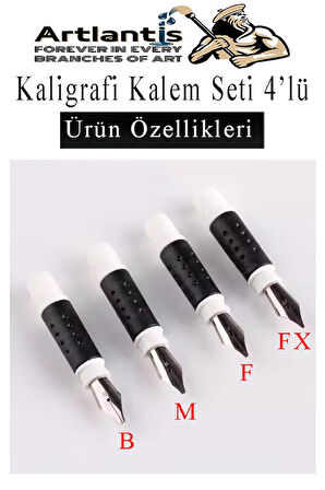 Kaligrafi Dolma Kalem Seti 4 lü 1 Paket Calligraphy Kalem Seti Hat Yazma Tasarım Sanat Kalemi Hattat