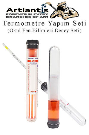 Termometre Deney Seti 1 Paket Termometre Yapım Seti Okul Fen Bilimleri Deney Seti Termo Metre 