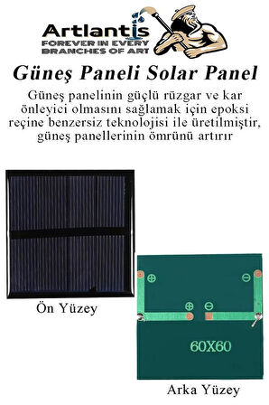 Güneş Paneli Solar Panel 6x6 cm 5.5 volt 100 mA 1 Adet Güneş Enerjisi Okul Sınıf Deney Çalışmaları 60x60 mm