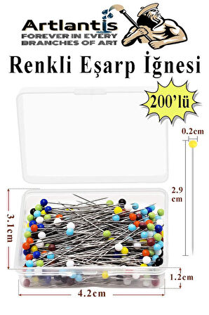 Eşarp İğnesi Renkli 200 lü 1 Paket Türban İğnesi Başörtüsü Toplu İğne Şal Düğün Nikah Nişan Kına Sünnet Takı İğnesi