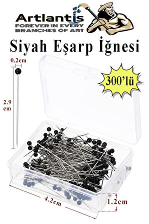 Eşarp İğnesi Siyah 300 lü 1 Paket Türban İğnesi Başörtüsü Toplu İğne Şal Düğün Nikah Nişan Kına Sünnet Takı İğnesi