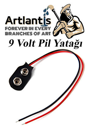 9 Volt Pil ve Pil Yatağı 1 Adet 9V Pil Yuvası İkili 9V Pil Başlığı Pil Tutucu Çift Başlıklı Kare Pil Okul Elektrik Deney