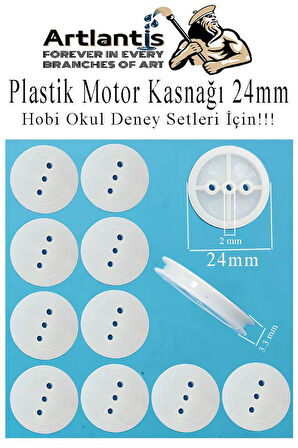 Plastik Kasnak 24 mm 10 lu 1 Paket Tekerlek Yuvarlak Kasnak Oyuncak Çıkrık Makara 2.4 cm Motor Kasnağı Deney Okul Hobi