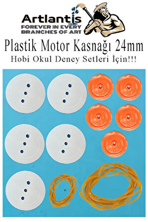 Plastik Kasnak 24mm ve 6.5mm 10 lu 1 Paket Tekerlek Yuvarlak Kasnak Oyuncak Çıkrık Makara Motor Kasnağı Deney Okul Hobi