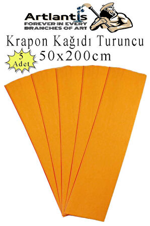 Krapon Kağıdı 50x200 cm 5 Adet Renkli Grapon Kağıdı Okul Sınıf Etkinlik Kreş Okul Öncesi Kırapon Grafon