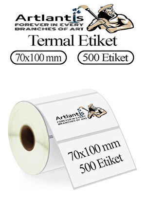 70x100 mm Barkod Etiketi Yapışkanlı 1 Adet Rulo Etiket Termal Barkot Terazi Etiketi 500 lü Barkod Yazıcılarına Uyumludur