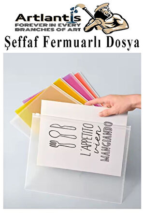 A5 Şeffaf Fermuarlı Dosya 5 Renk 1 Paket PvC Fermuarlı Evrak Dosyası 18x25cm Çıtçıtlı Belge Evrak Dosyası Ofis Büro Okul