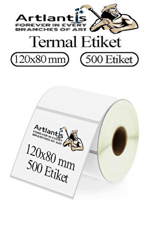 120x80 mm Barkod Etiketi Yapışkanlı 1 Adet Rulo Etiket Termal Barkot Terazi Etiketi 500 lü Barkod Yazıcılara Uyumludur