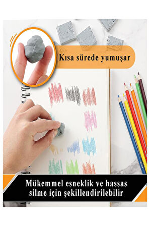 Renkli Hamur Silgi Kutulu 4 Adet Silka Hamur Silgi Çizim Silgisi Yoğrulabilir Silgi Plastik Kutulu Resim Sanatsal Silgi