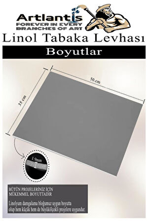 Linol Tabaka Levhası 35x50 cm 2mm Gri 1 Adet Linolyum Tabaka Gri Linol Muşamba Baslı Levha