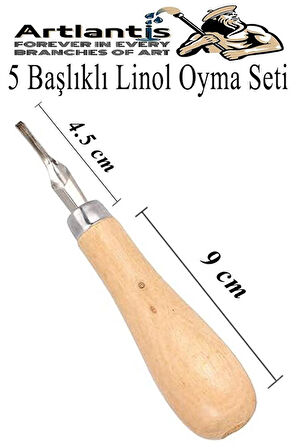 Linol Oyma Seti 7 Parça 1 Paket Linol Oyma Kesme Bıçak Seti 5 Bıçaklı Linolyum Baskı Ahşap Saplı