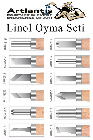 Linol Oyma Seti 6 Parça 1 Paket Linol Oyma Kesme Bıçak Seti 6 Bıçaklı Linolyum Baskı Ahşap Saplı